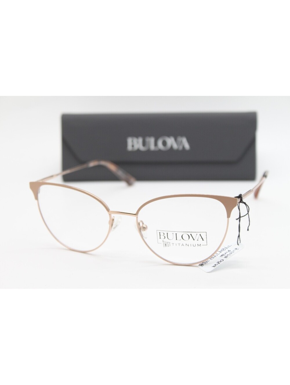 NEW BULOVA OSTIA PINK GOLD TITANIUM AUTHENTIC EYEGLASSES W/CASE 53-17-140
